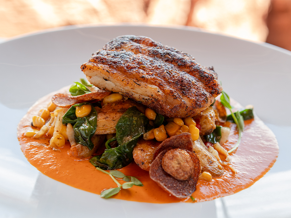 Plate of the new Catch of the Season at Mythos Restaurant in Universal Islands of Adventure.