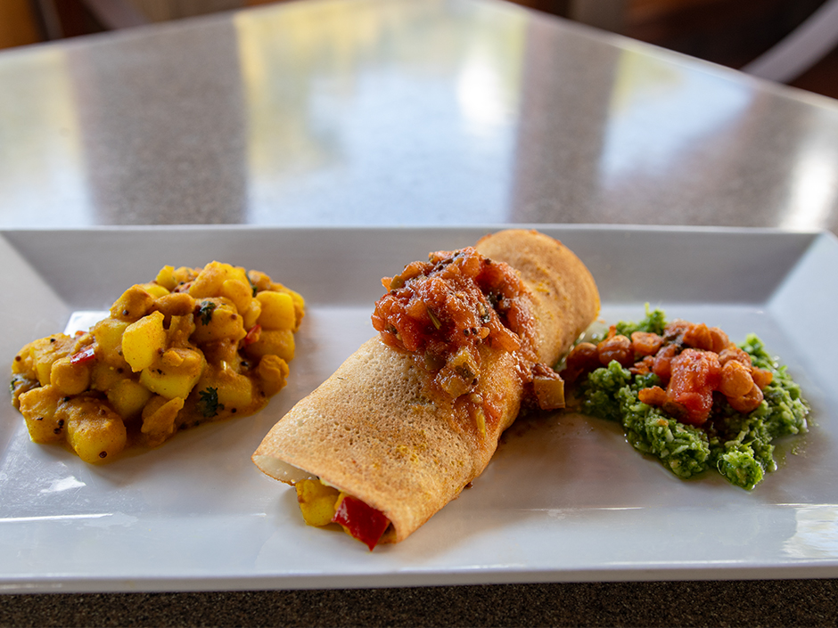 Plate of the new Curry Dosa at Confisco Grille in Universal Islands of Adventure.