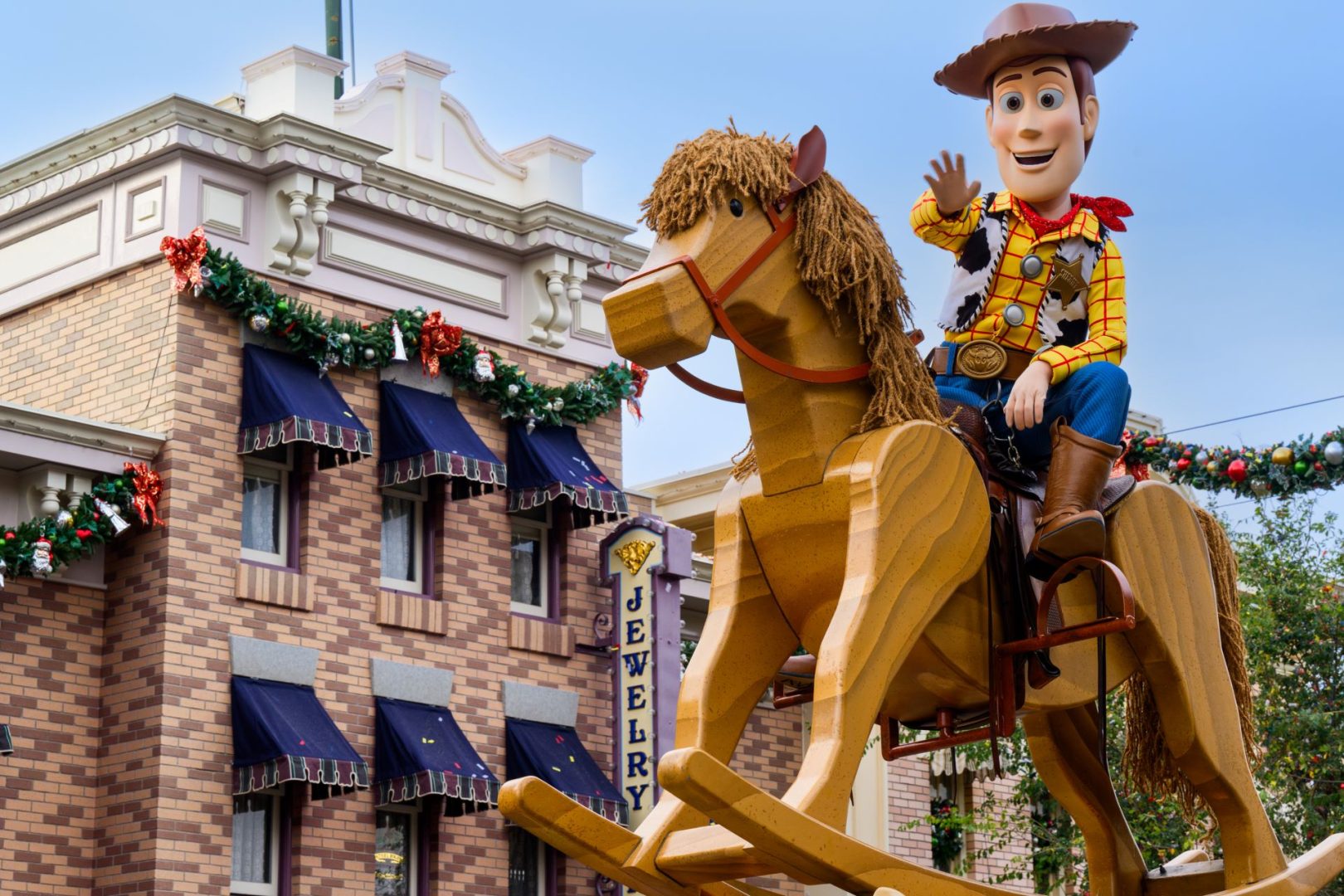 Woody During A Christmas Fantasy Parade at Disneyland