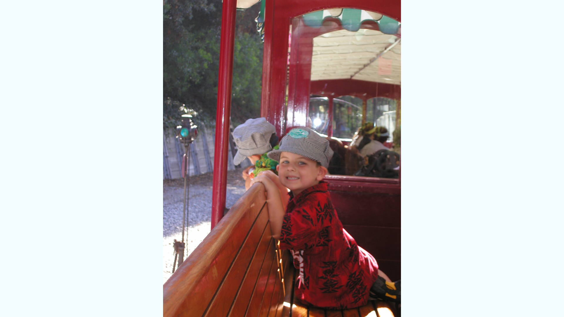 Jeremiah as a Kid at the Disneyland Railroad